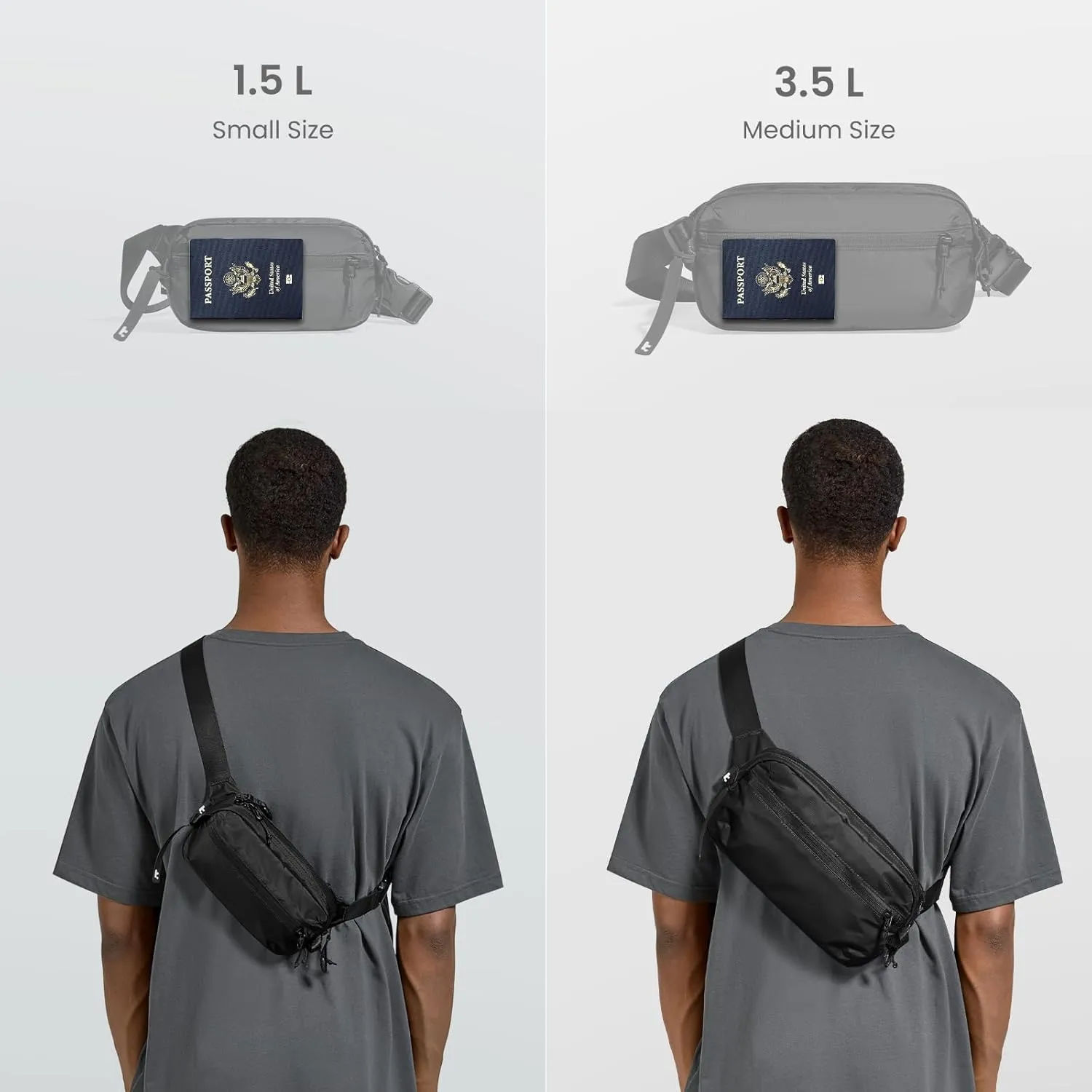 tomtoc 3.5L Sling Bag with RFID Blocking, Crossbody Bag Chest Shoulder Pack for Men and Women, Water-resistant Lightweight Casual Waist Fanny Pack for Travel/Daily Use, for Nintendo Switch 2