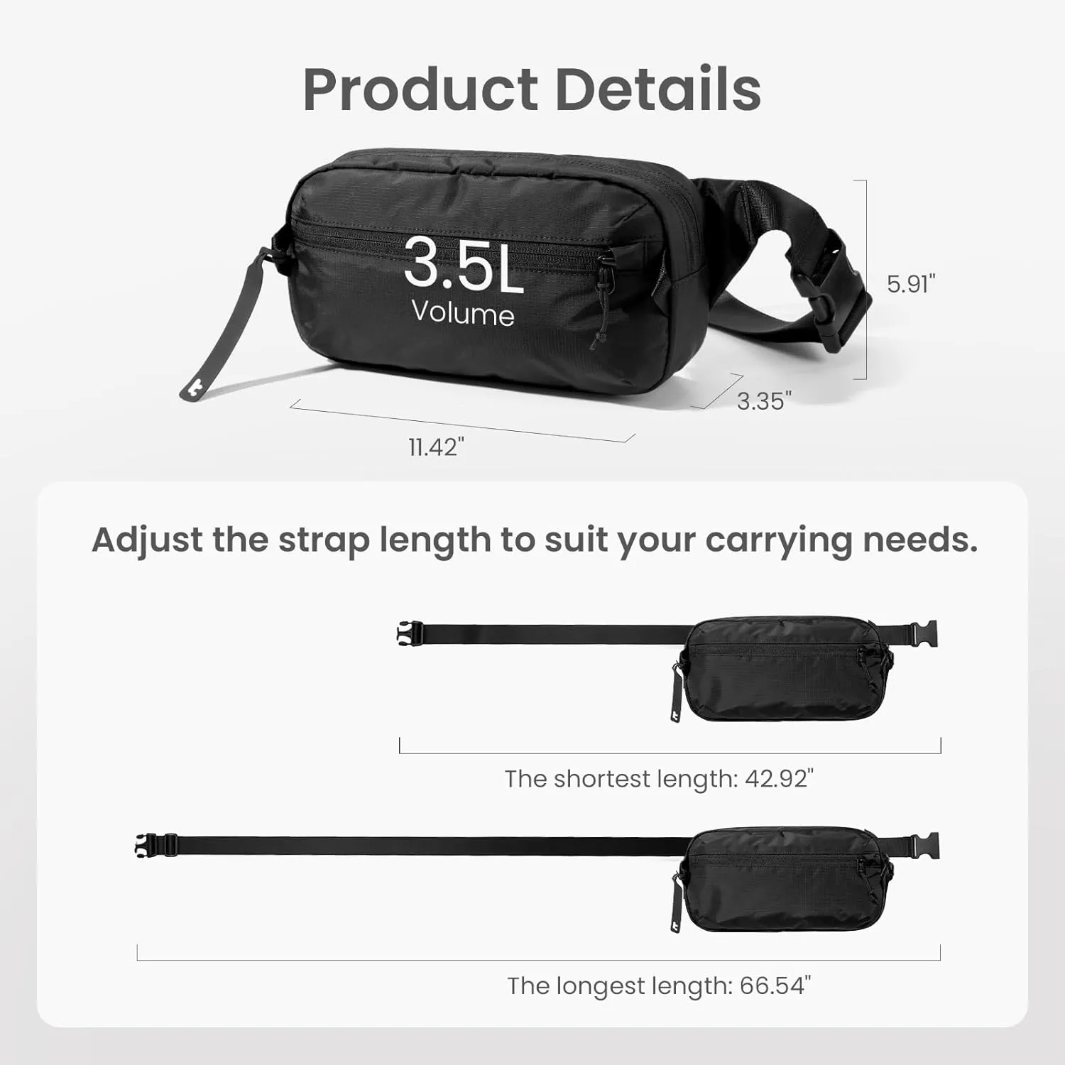 tomtoc 3.5L Sling Bag with RFID Blocking, Crossbody Bag Chest Shoulder Pack for Men and Women, Water-resistant Lightweight Casual Waist Fanny Pack for Travel/Daily Use, for Nintendo Switch 2