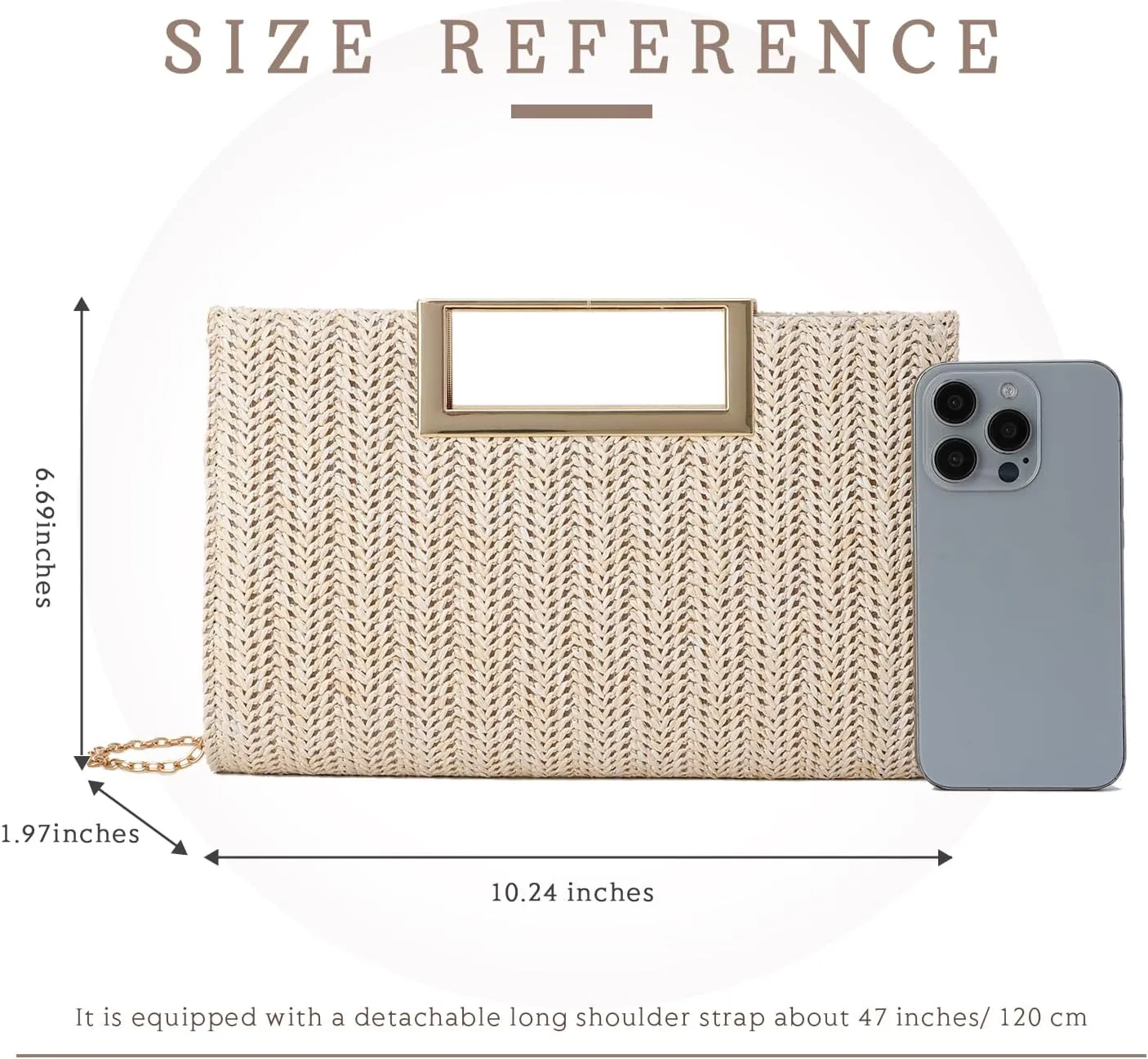 Top Handle Straw Clutch for Women Summer Clutch Straw Evening Bag Raffia Crossbody Purses Woven Beach Clutch