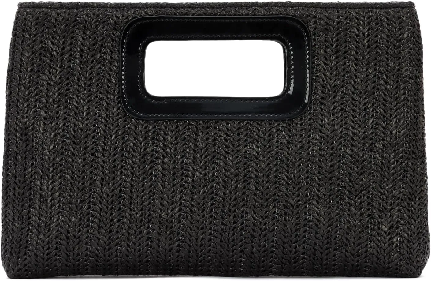 Top Handle Straw Clutch Handbag for Women Raffia Evening Bag Summer Beach Travel Bag With Chain