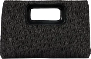 Top Handle Straw Clutch Handbag for Women Raffia Evening Bag Summer Beach Travel Bag With Chain