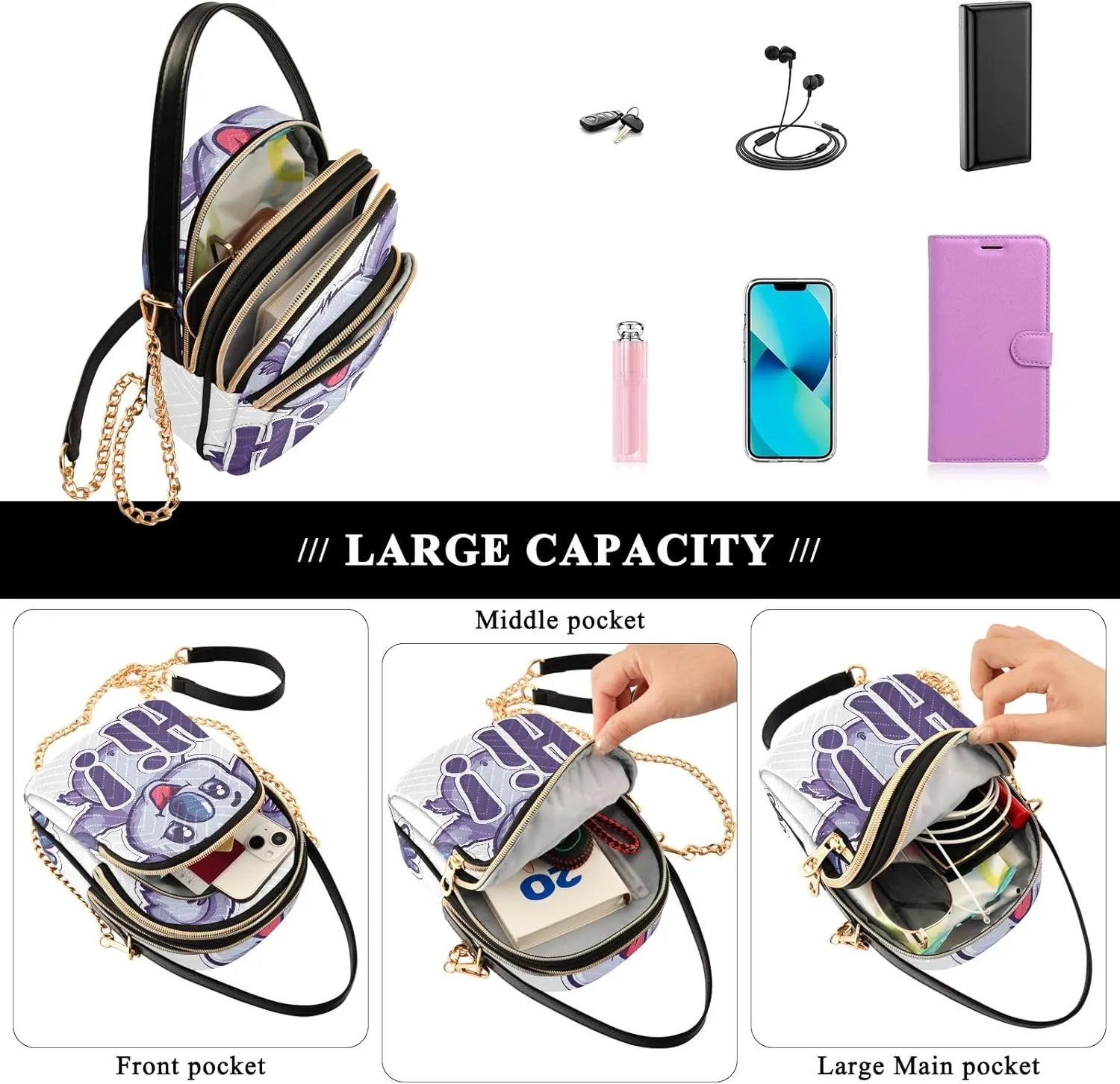 Top View of Beach with Sand Handbags for Women Crossbody Bag Shoulder Handbags
