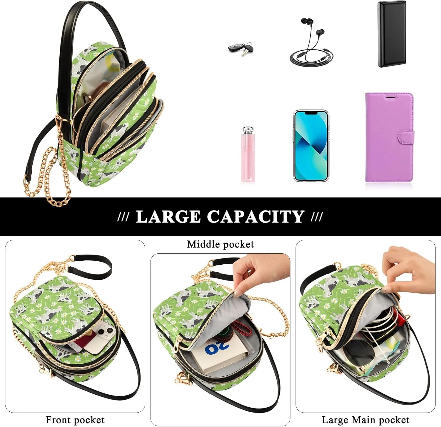 Top View of Beach with Sand Handbags for Women Crossbody Bag Shoulder Handbags