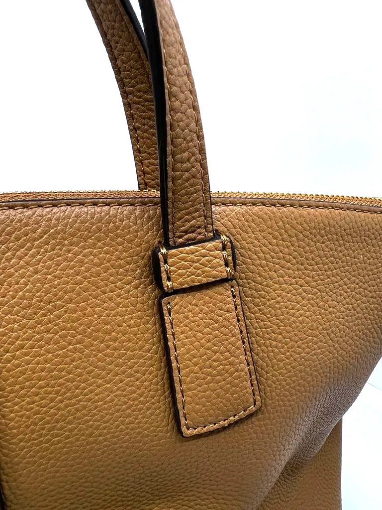 TORY BURCH MCGRAW TOP-ZIP SATCHEL TIRAMISU
