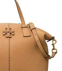 TORY BURCH MCGRAW TOP-ZIP SATCHEL TIRAMISU