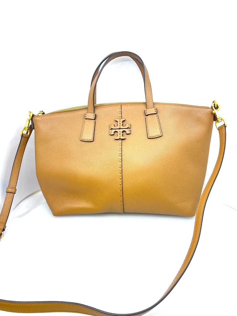 TORY BURCH MCGRAW TOP-ZIP SATCHEL TIRAMISU
