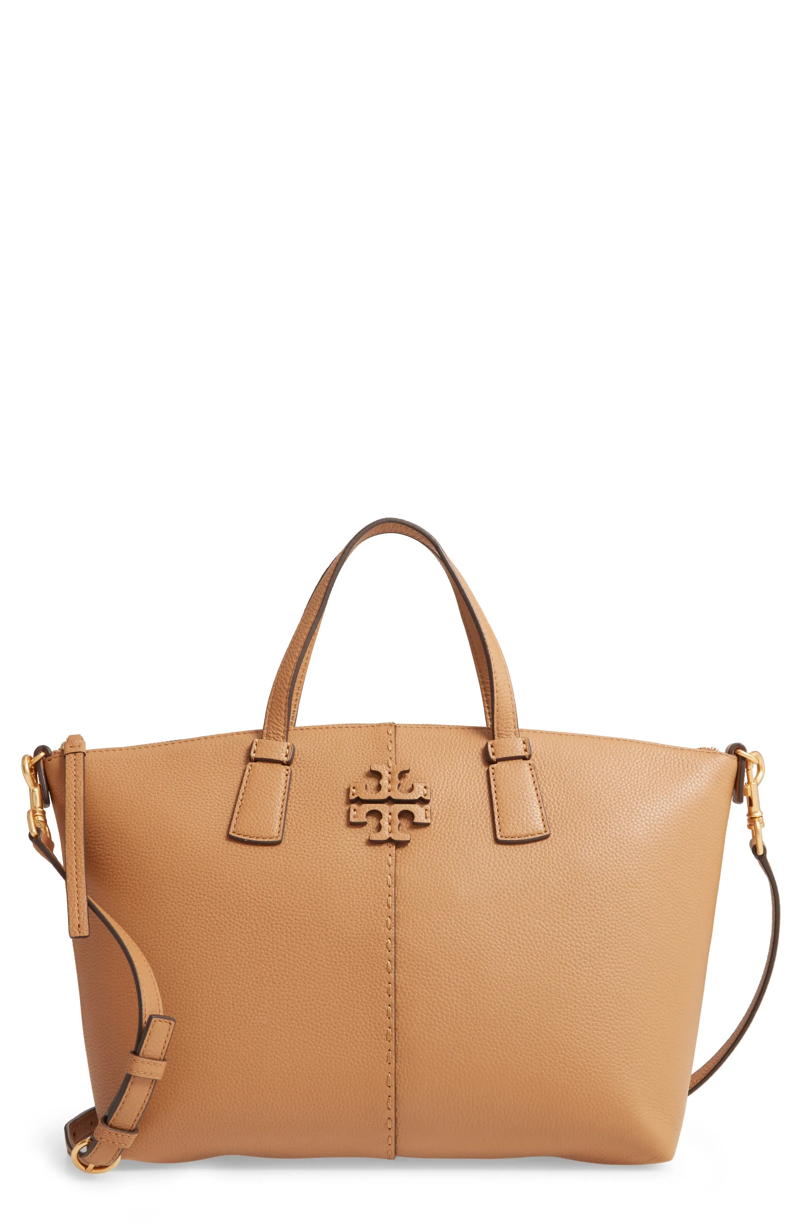 TORY BURCH MCGRAW TOP-ZIP SATCHEL TIRAMISU