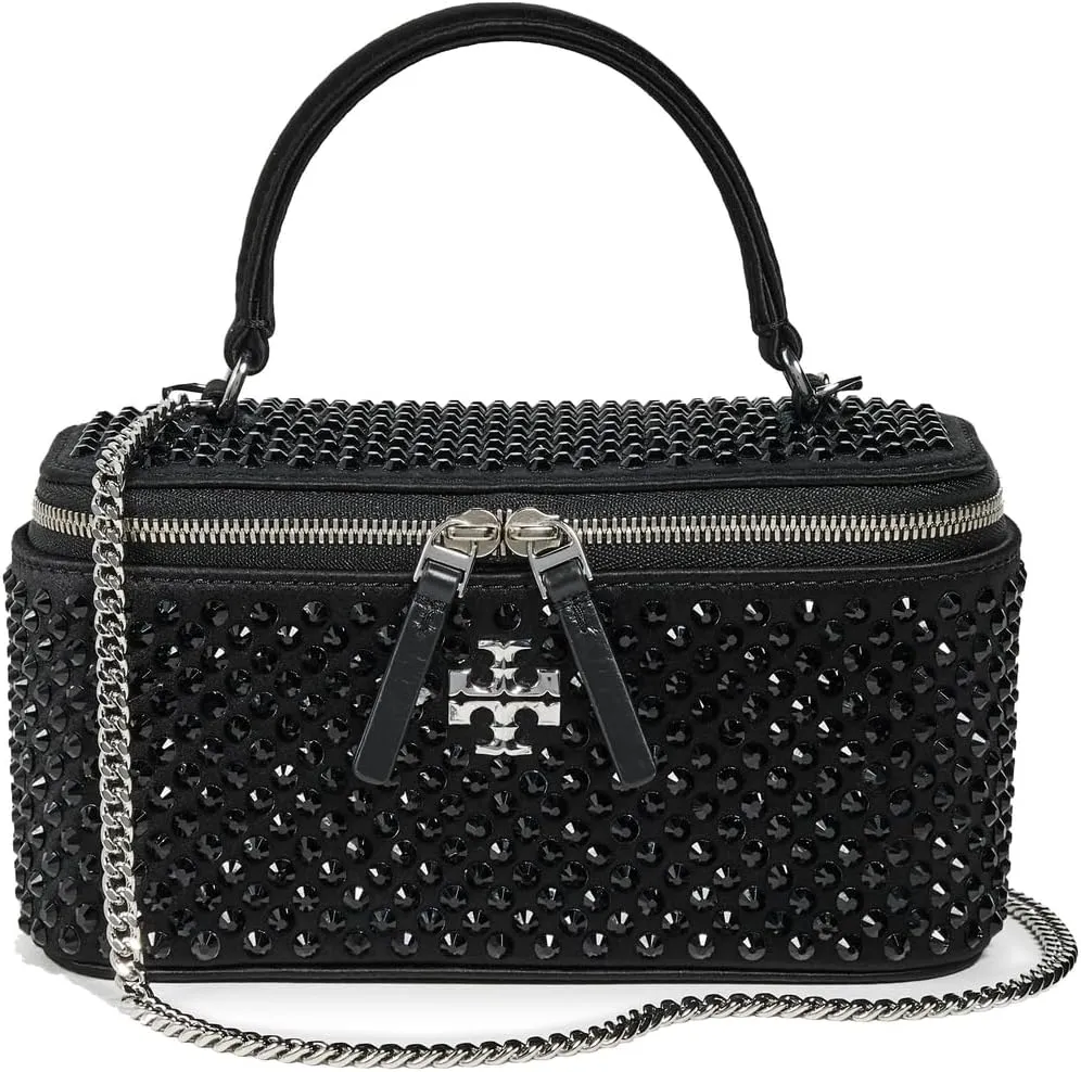 Tory Burch Women's Kira Satin Hot Fix Vanity Case