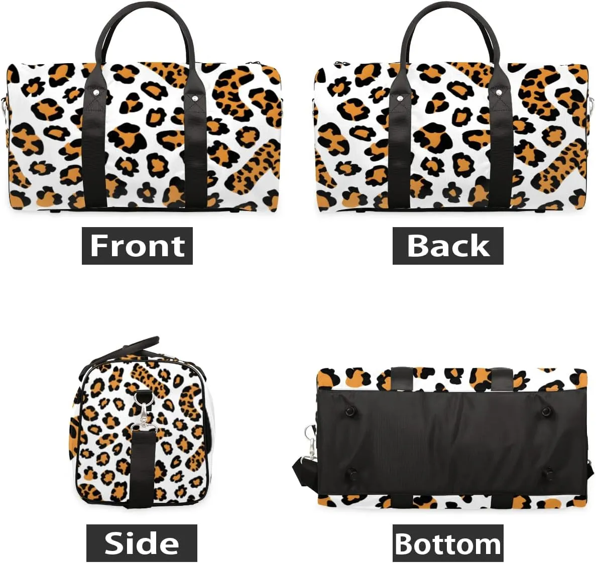 Travel Duffle Bag Animal Leopard Print Gym Bags for Men Women Travel Duffel Bags with Adjustable Shoulder Strap Carry On Weekender Bag