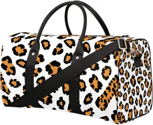 Travel Duffle Bag Animal Leopard Print Gym Bags for Men Women Travel Duffel Bags with Adjustable Shoulder Strap Carry On Weekender Bag