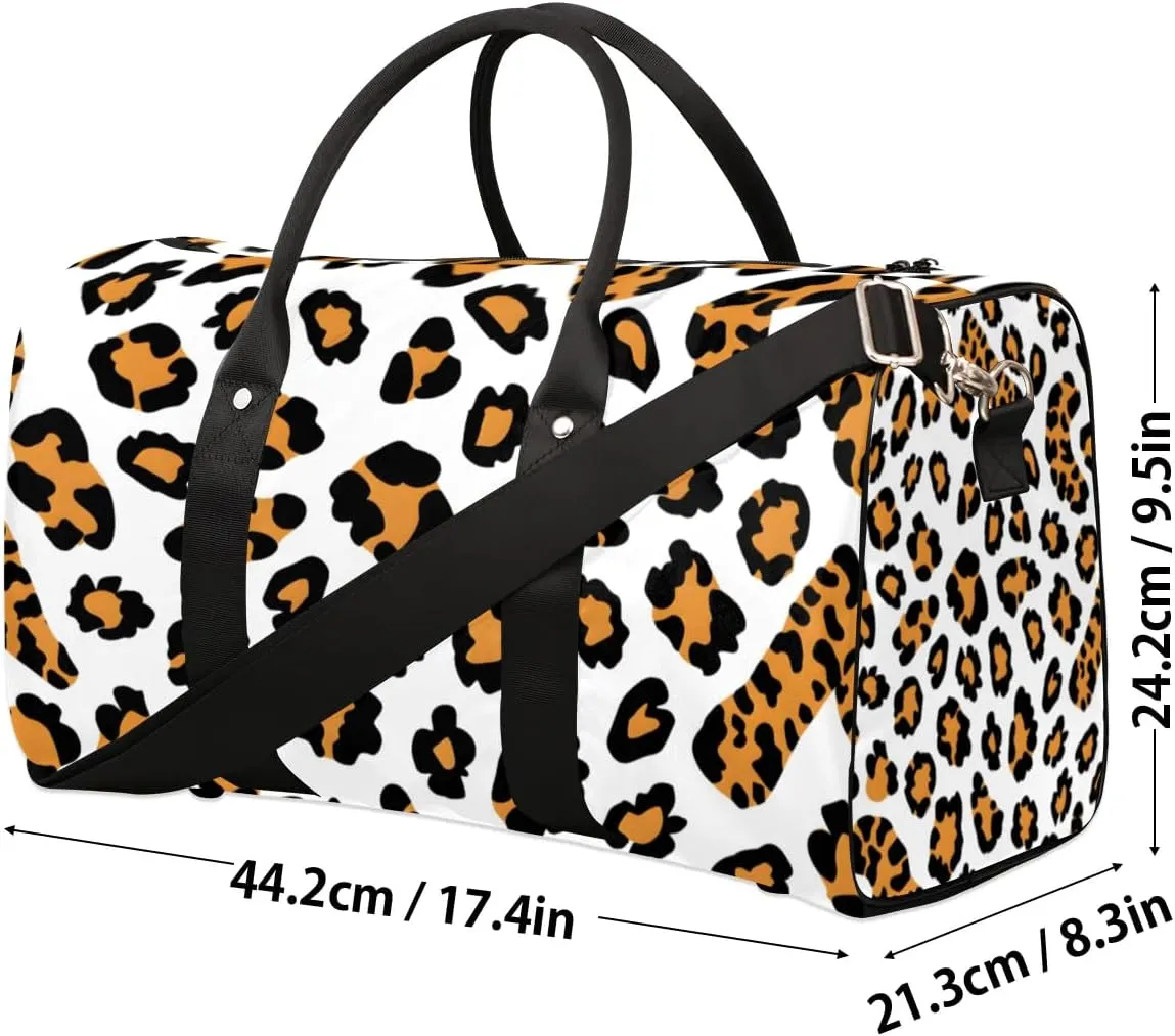 Travel Duffle Bag Animal Leopard Print Gym Bags for Men Women Travel Duffel Bags with Adjustable Shoulder Strap Carry On Weekender Bag
