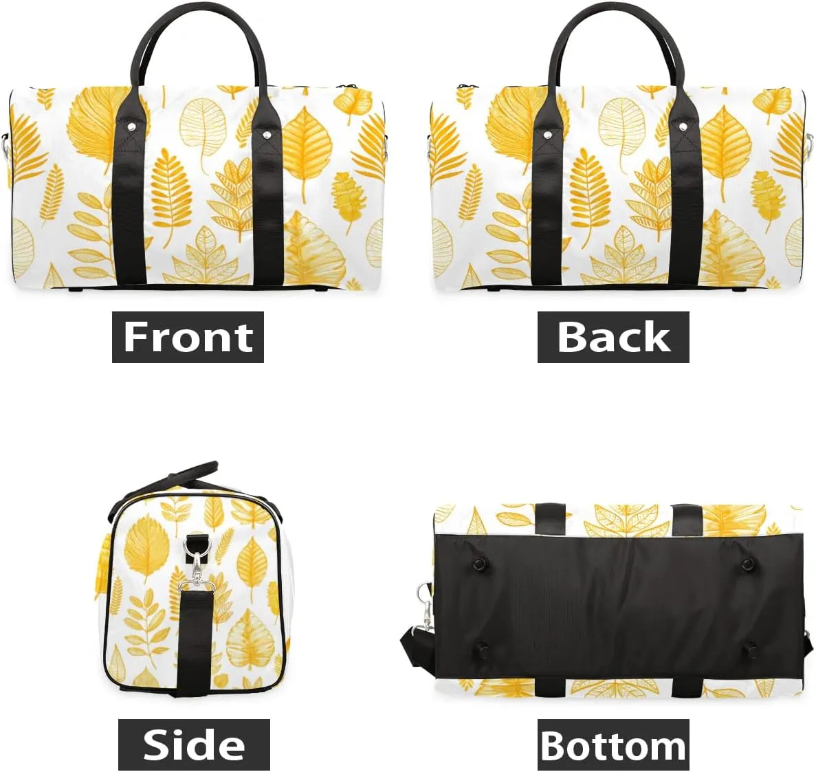 Travel Duffle Bag Beautiful Leaves Print Gym Bags for Men Women Travel Duffel Bags with Adjustable Shoulder Strap Carry On Weekender Bag