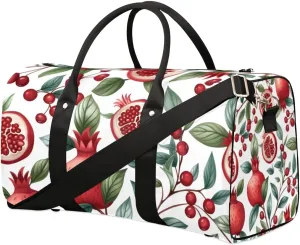 Travel Duffle Bag Fruit Pomegranates Gym Bags for Men Women Travel Duffel Bags with Adjustable Shoulder Strap Carry On Weekender Bag