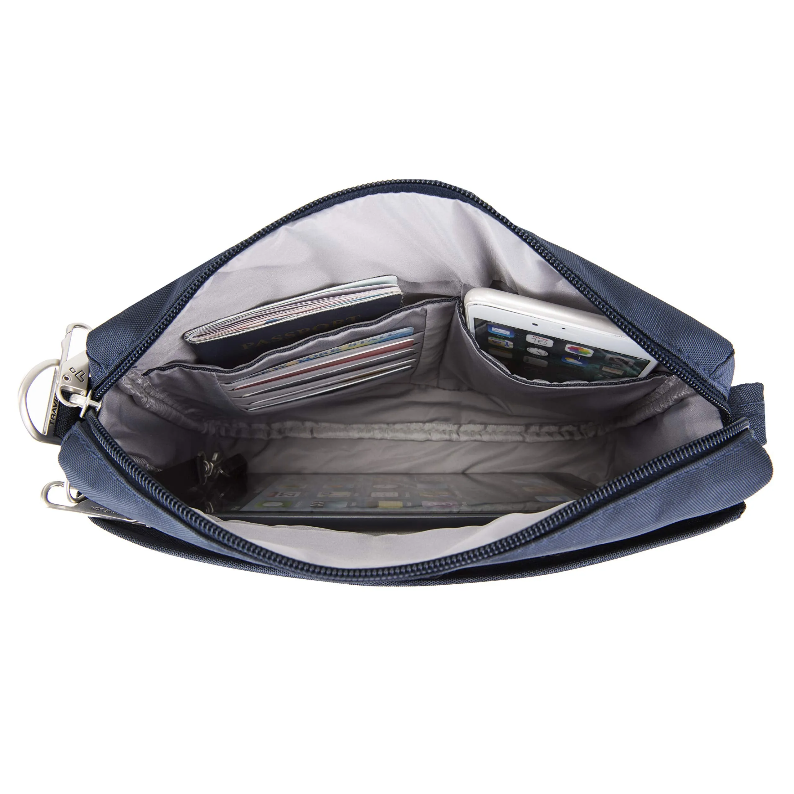 Travelon Anti-Theft Classic Small E/w Crossbody Bag (Dark Grey/Grey Lining)