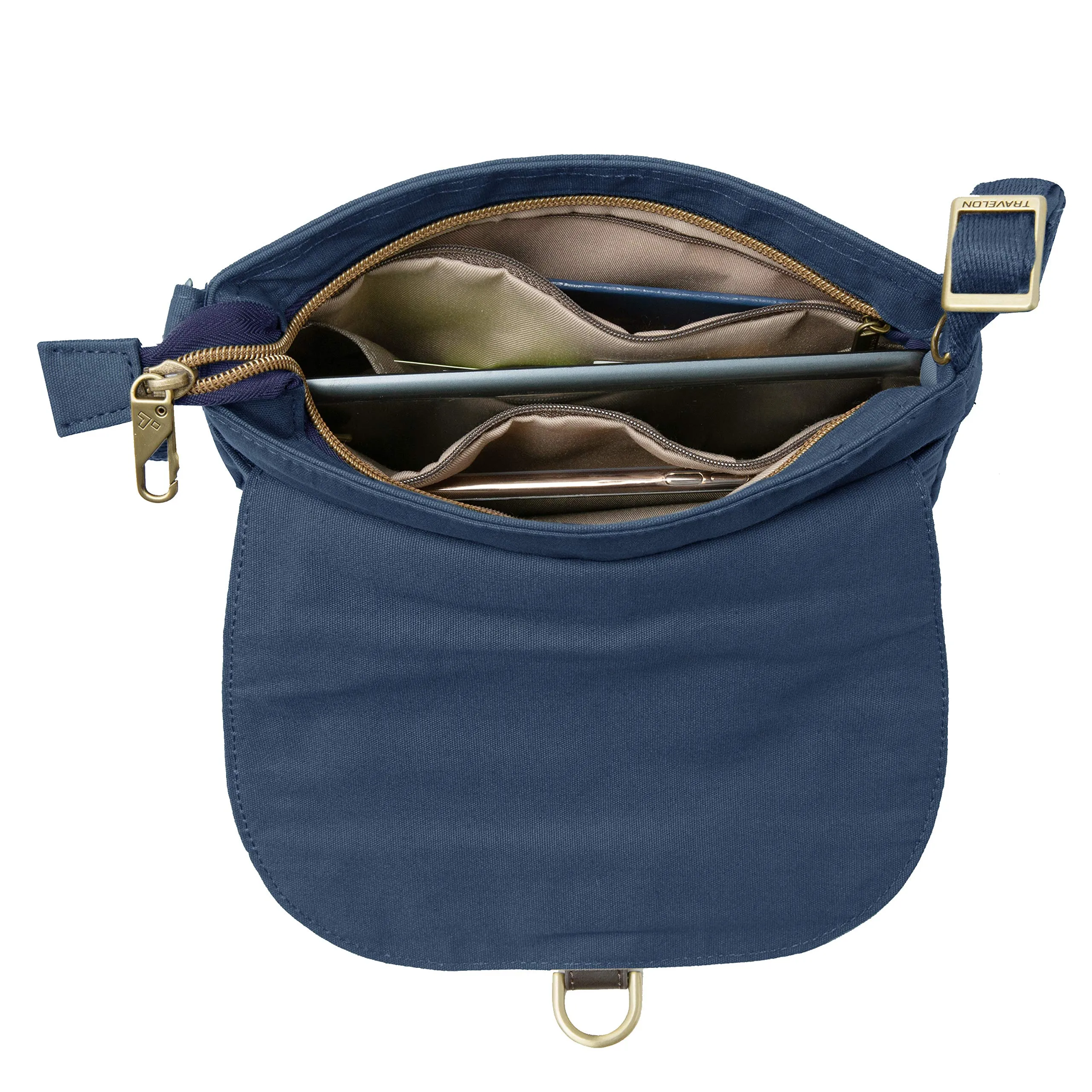 Travelon Anti-theft Courier Saddle Crossbody, Navy (blue) - 33419-350