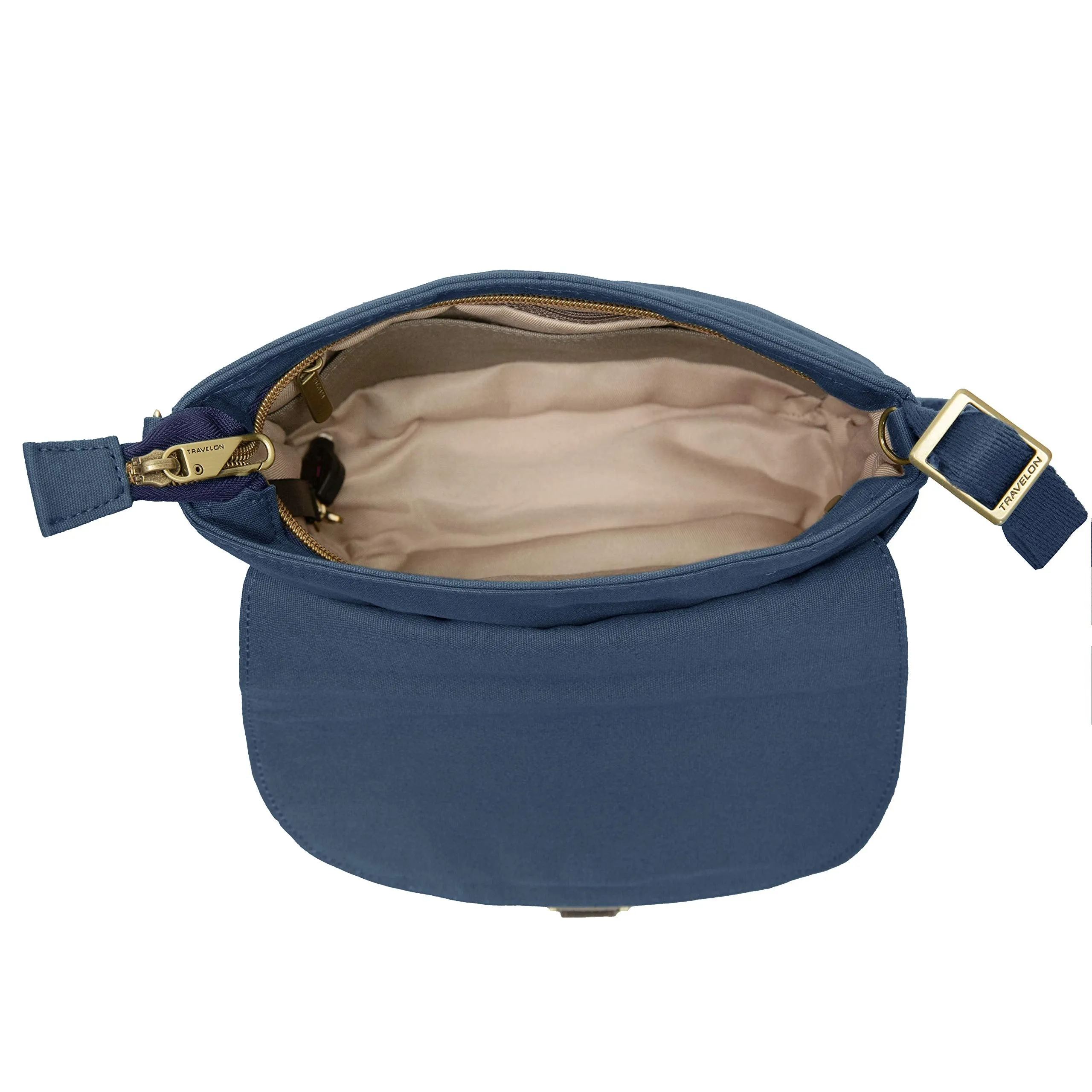 Travelon Anti-theft Courier Saddle Crossbody, Navy (blue) - 33419-350