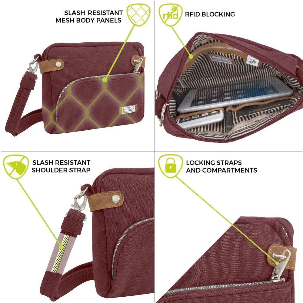 Travelon Anti-Theft Heritage Crossbody Bag, Pewter (Gray) - 33071 540
