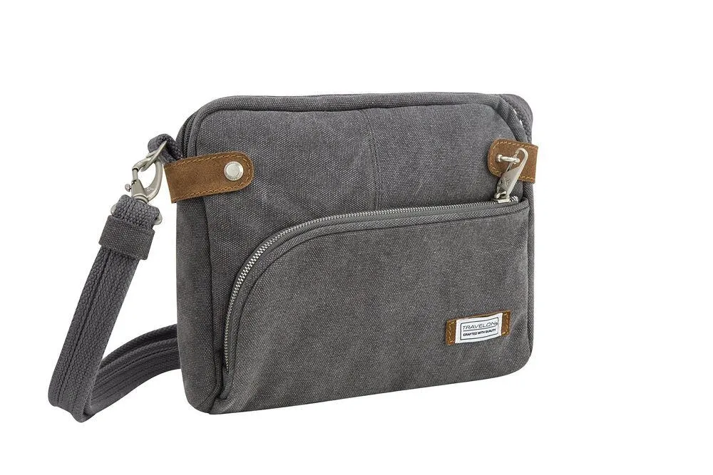 Travelon Anti-Theft Heritage Crossbody Bag, Pewter (Gray) - 33071 540
