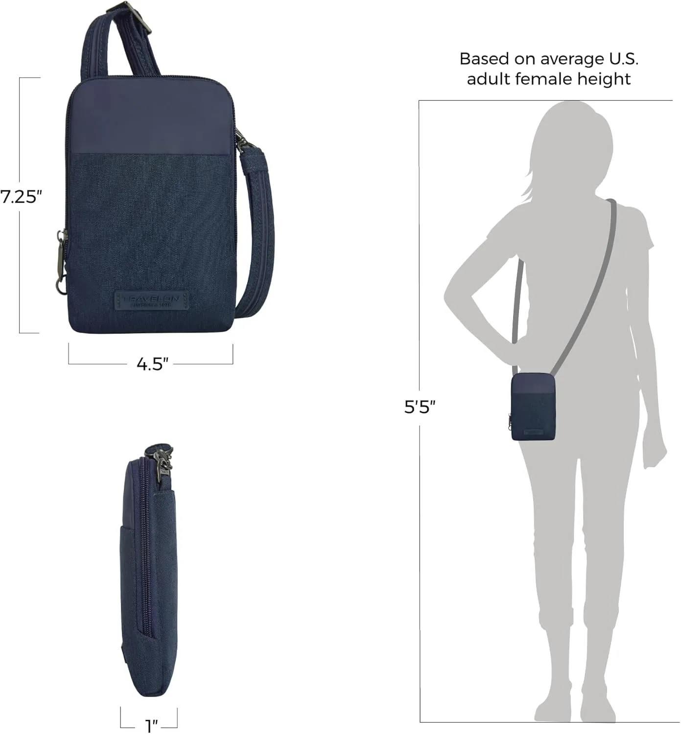 Travelon Anti-Theft Metro Stadium Mini Crossbody