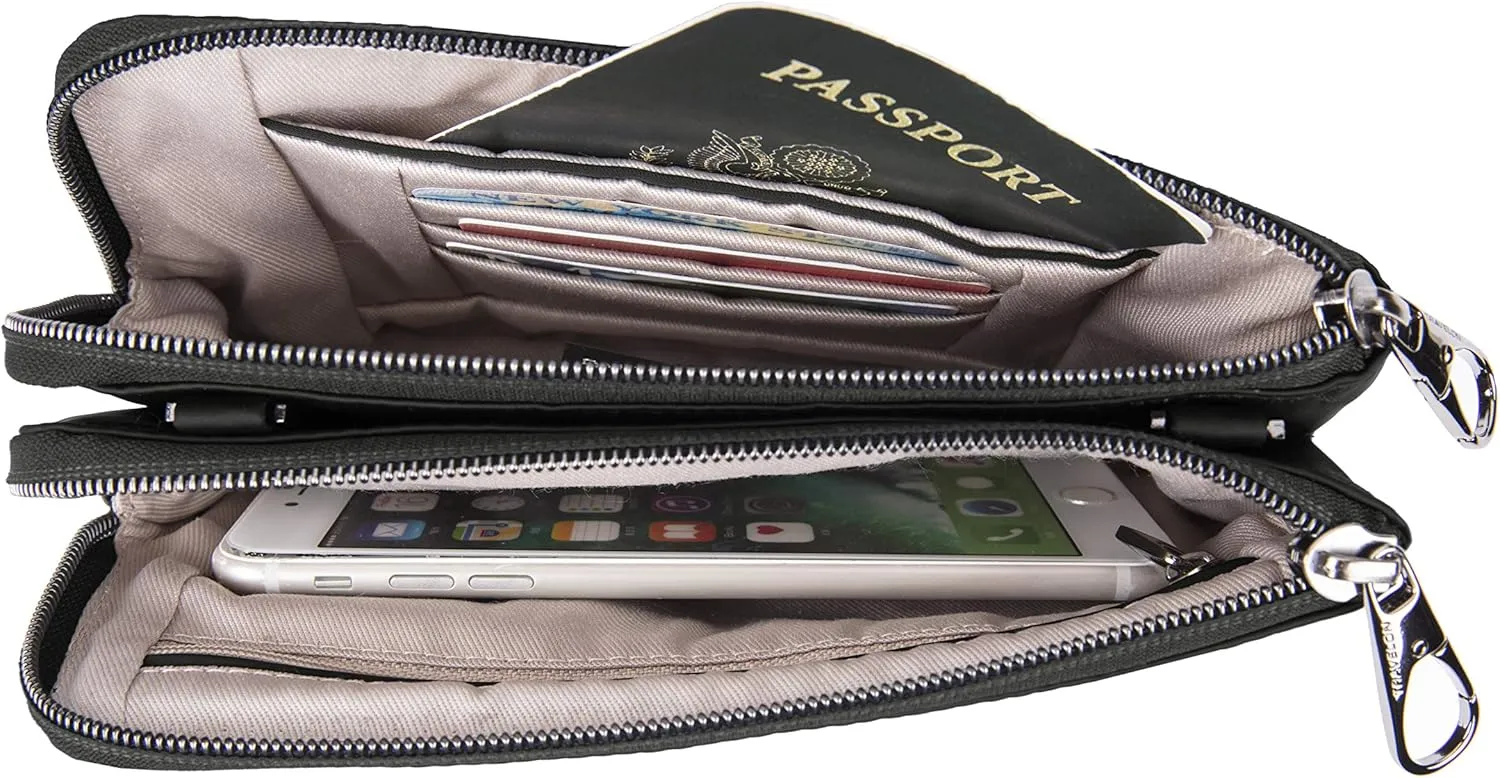 Travelon Anti-Theft Parkview Double Zip Crossbody Clutch
