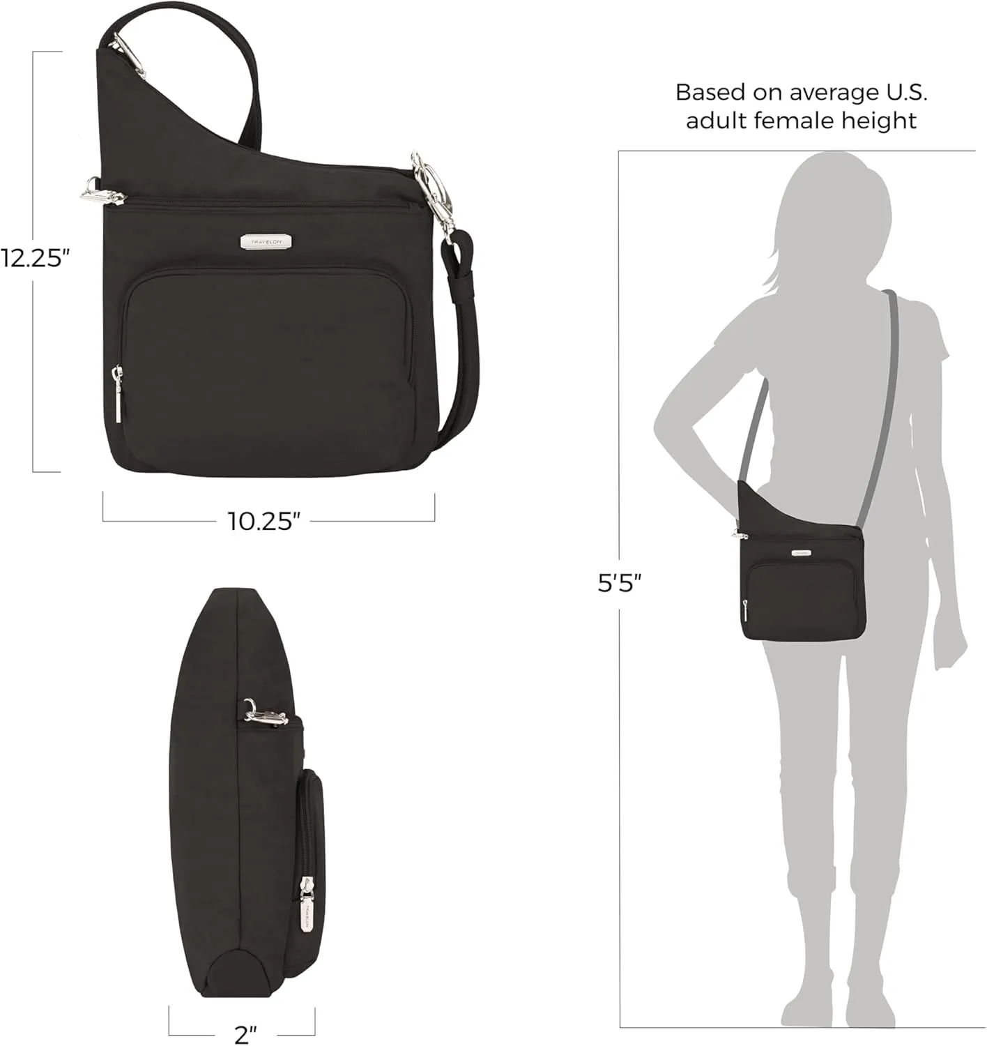 Travelon: Essentials - Anti-Theft - North/South Crossbody Bag