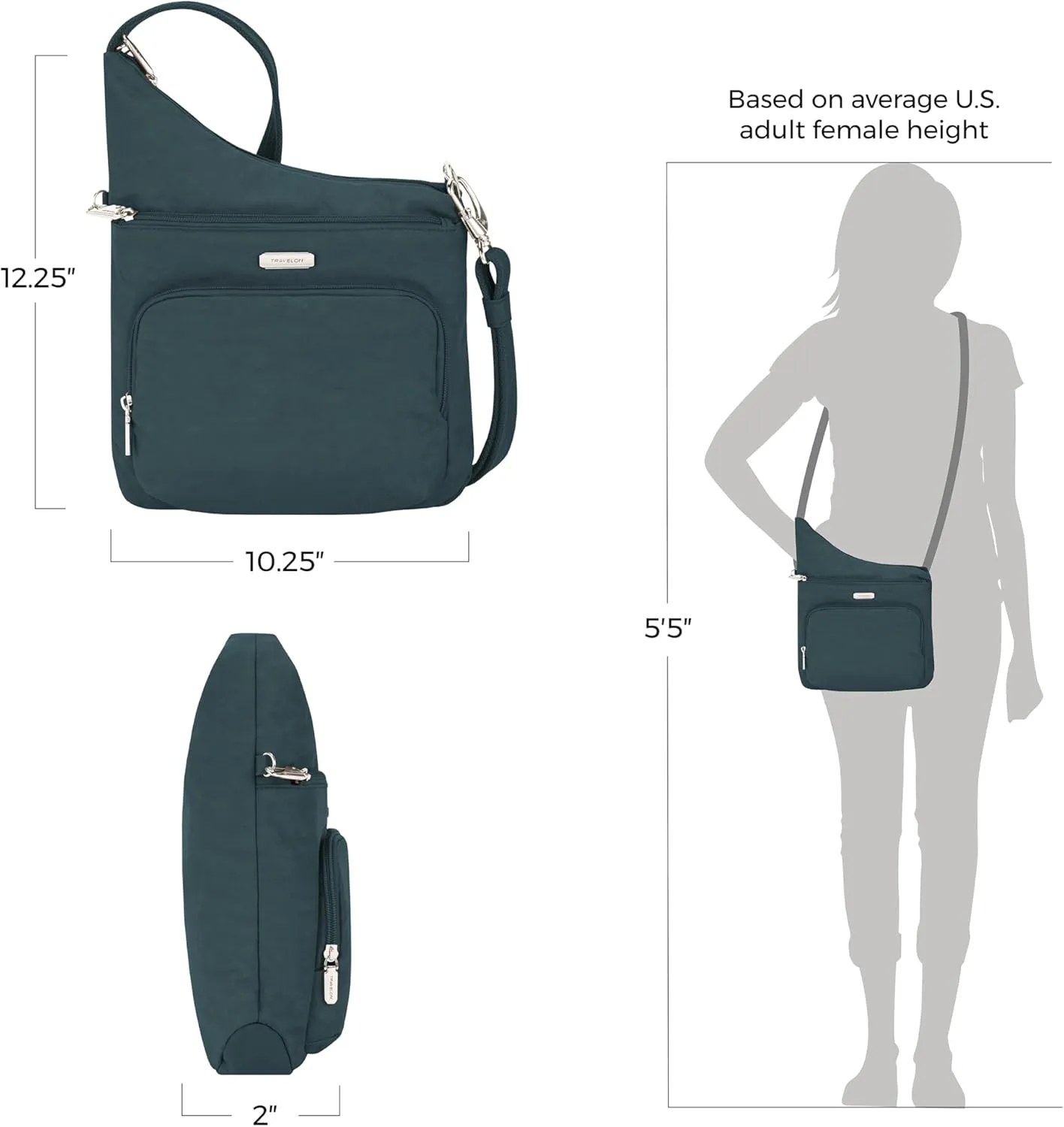 Travelon: Essentials - Anti-Theft - North/South Crossbody Bag