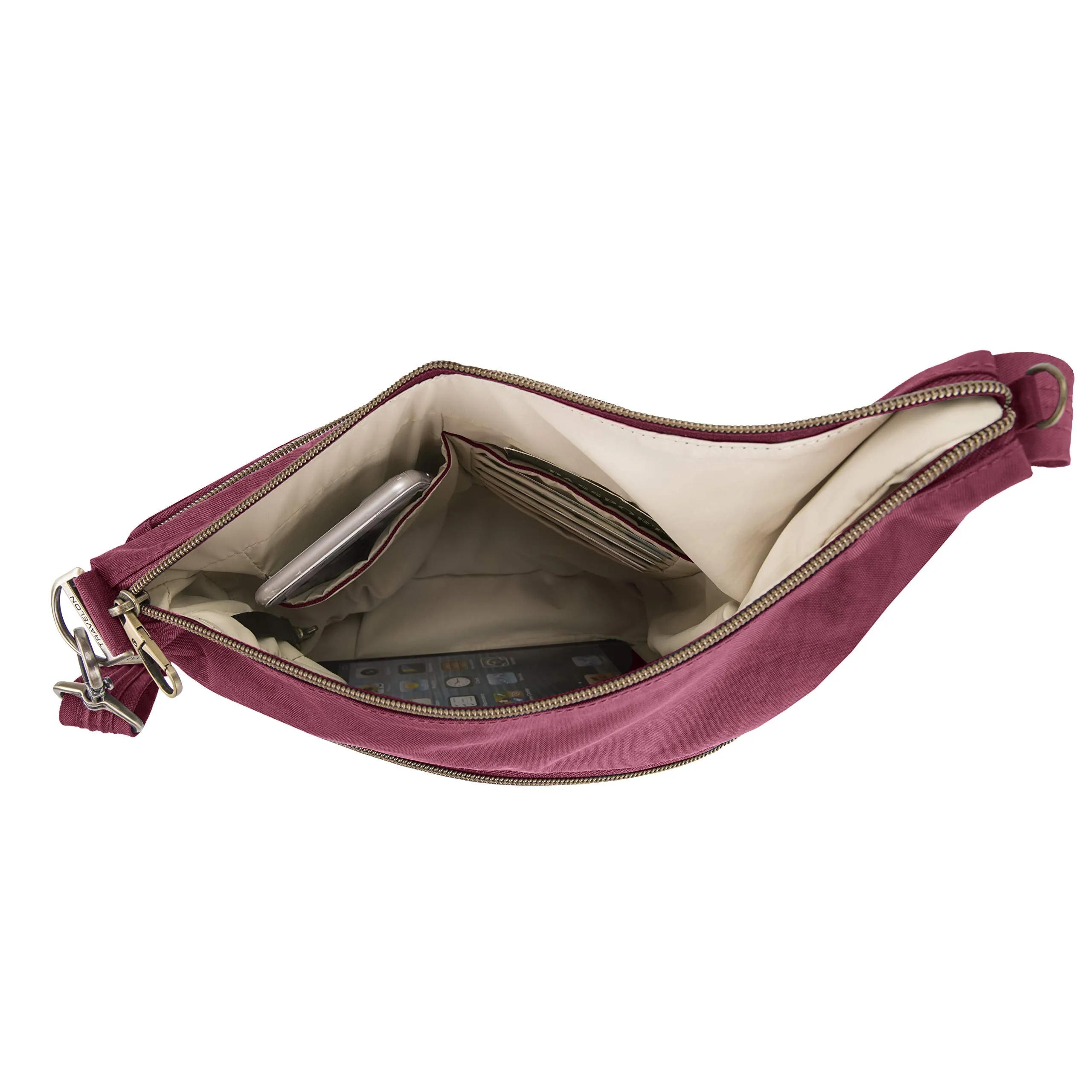 Travelon Travelon Anti-theft Signature 3 Compartment Crossbody, Ruby (red) - 43330-242