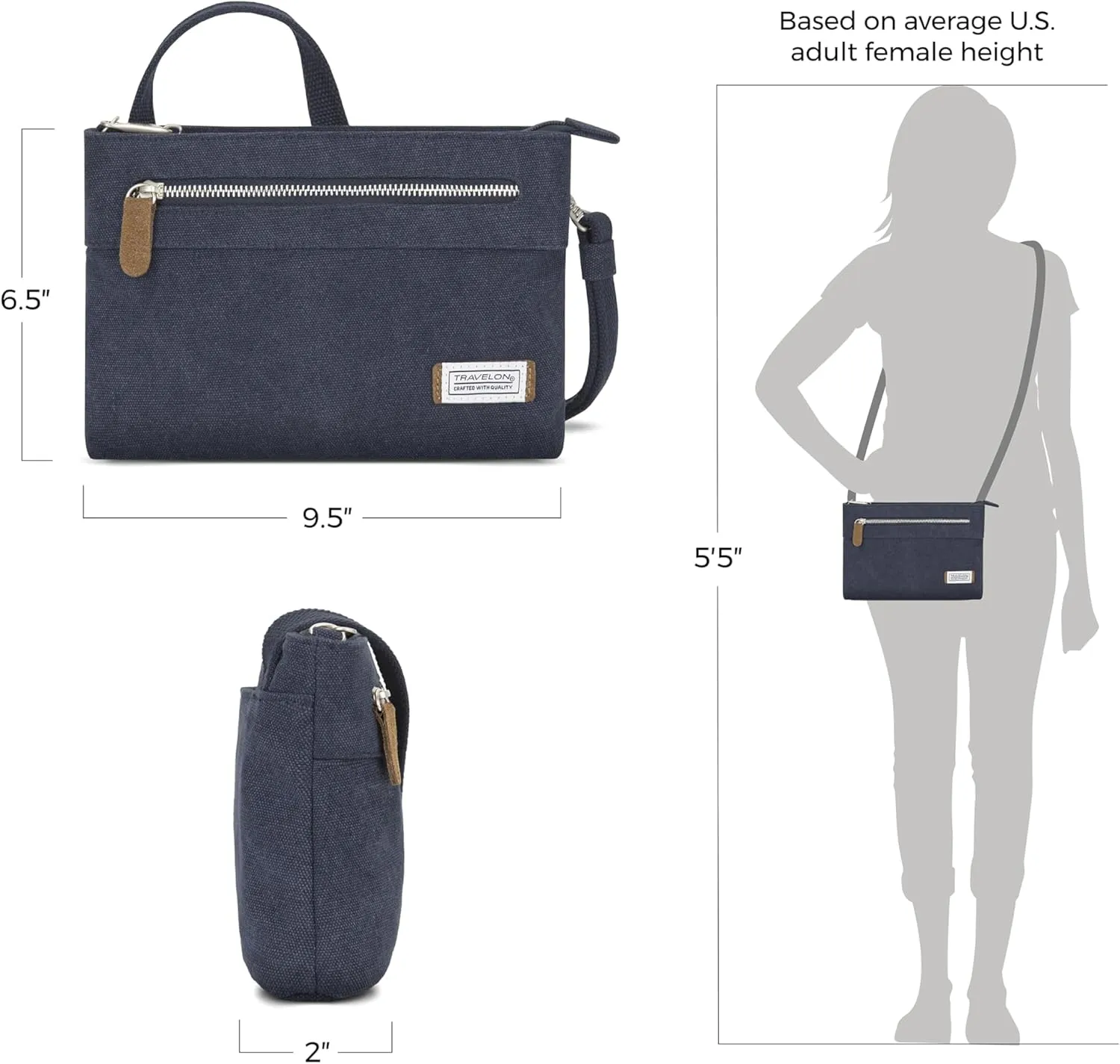 Travelon Women's Anti-Theft Heritage Small Crossbody Cross Body Bag