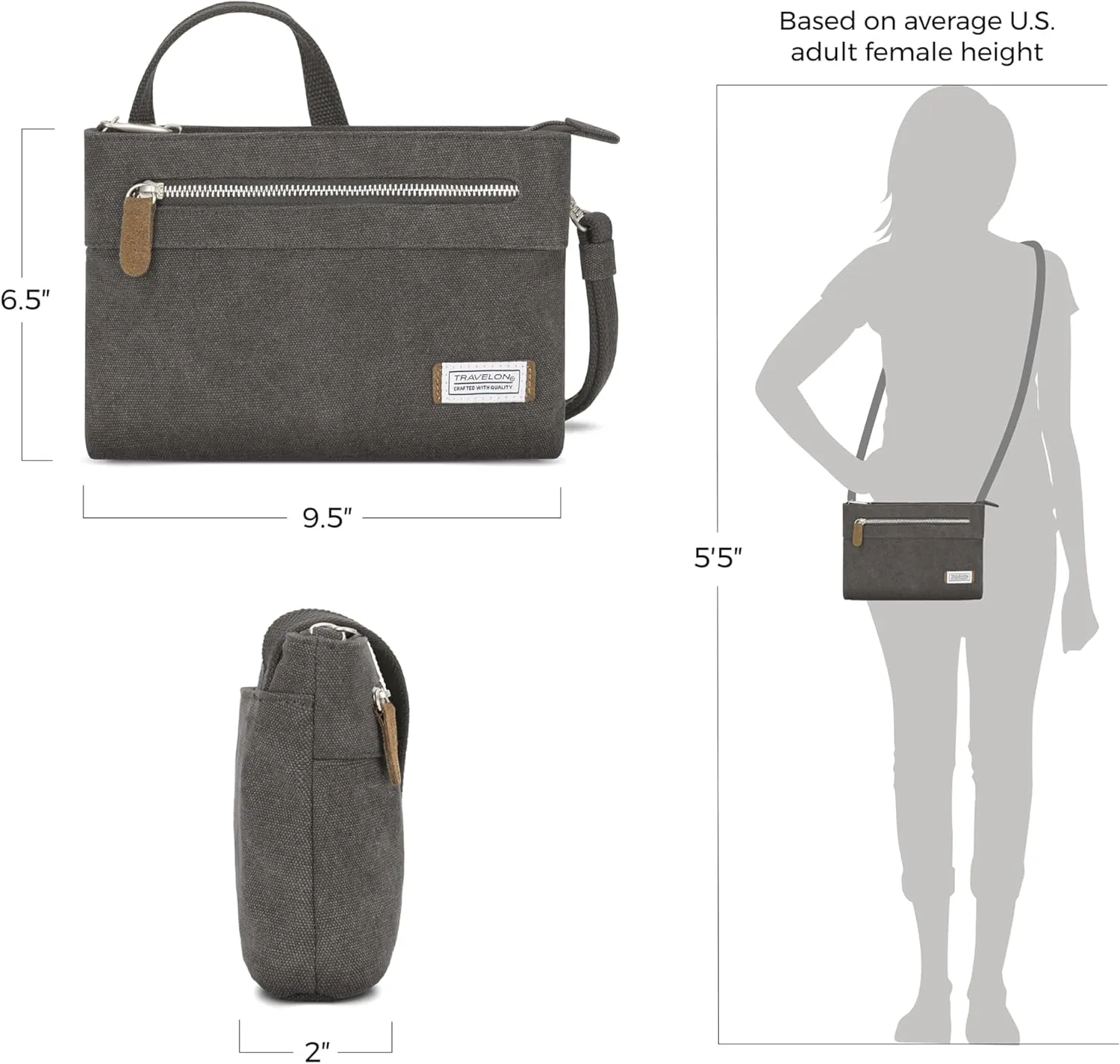 Travelon Women's Anti-Theft Heritage Small Crossbody Cross Body Bag