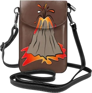 Trendy mini volcano print crossbody cell phone bag for women,everyday use and travel handbag