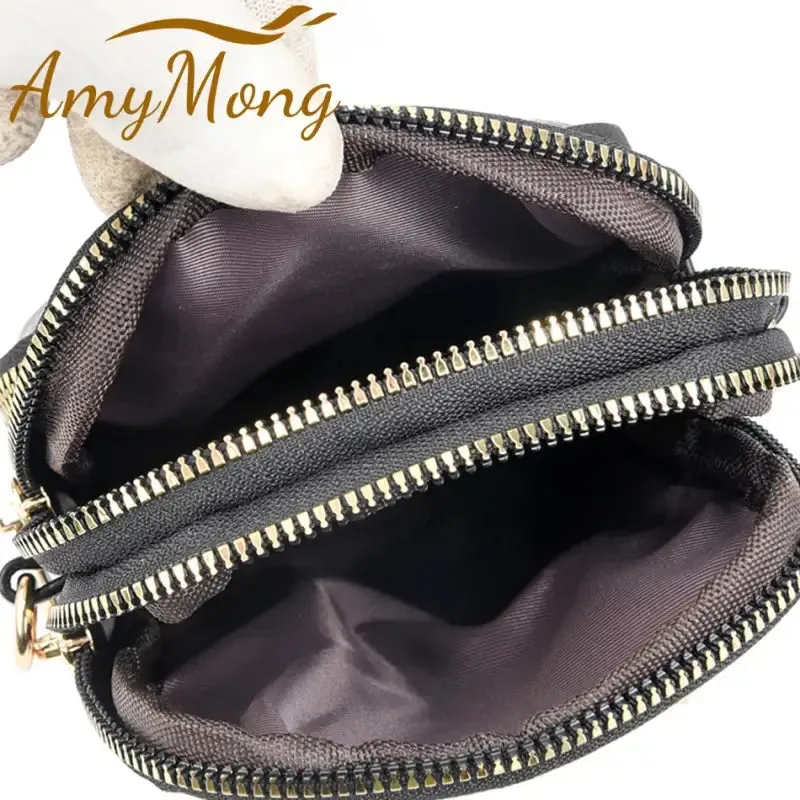 Trendy PU Leather Crossbody Phone Bag with Gold Accents