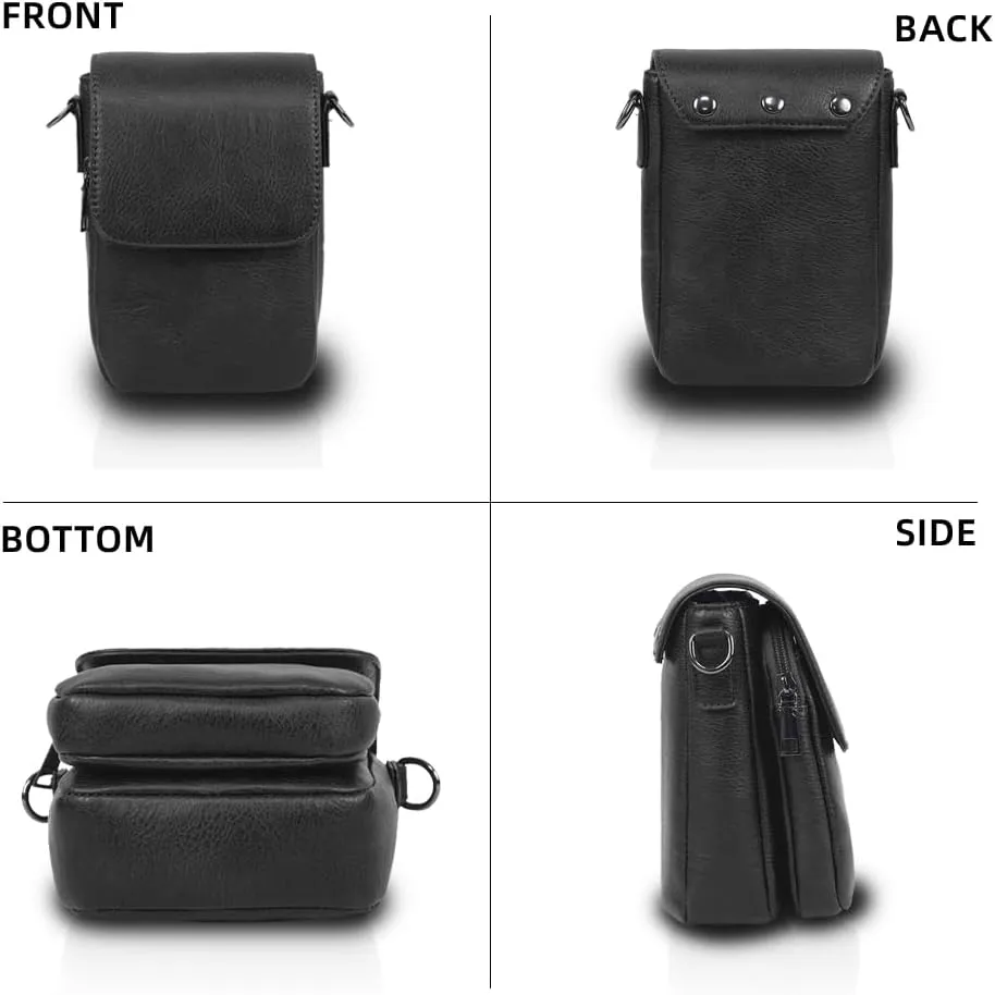 Trendy Small Crossbody Bag for Women Leather Cell Phone Purse with Triple Compartments & Card Slots, Lightweight Shoulder Bag