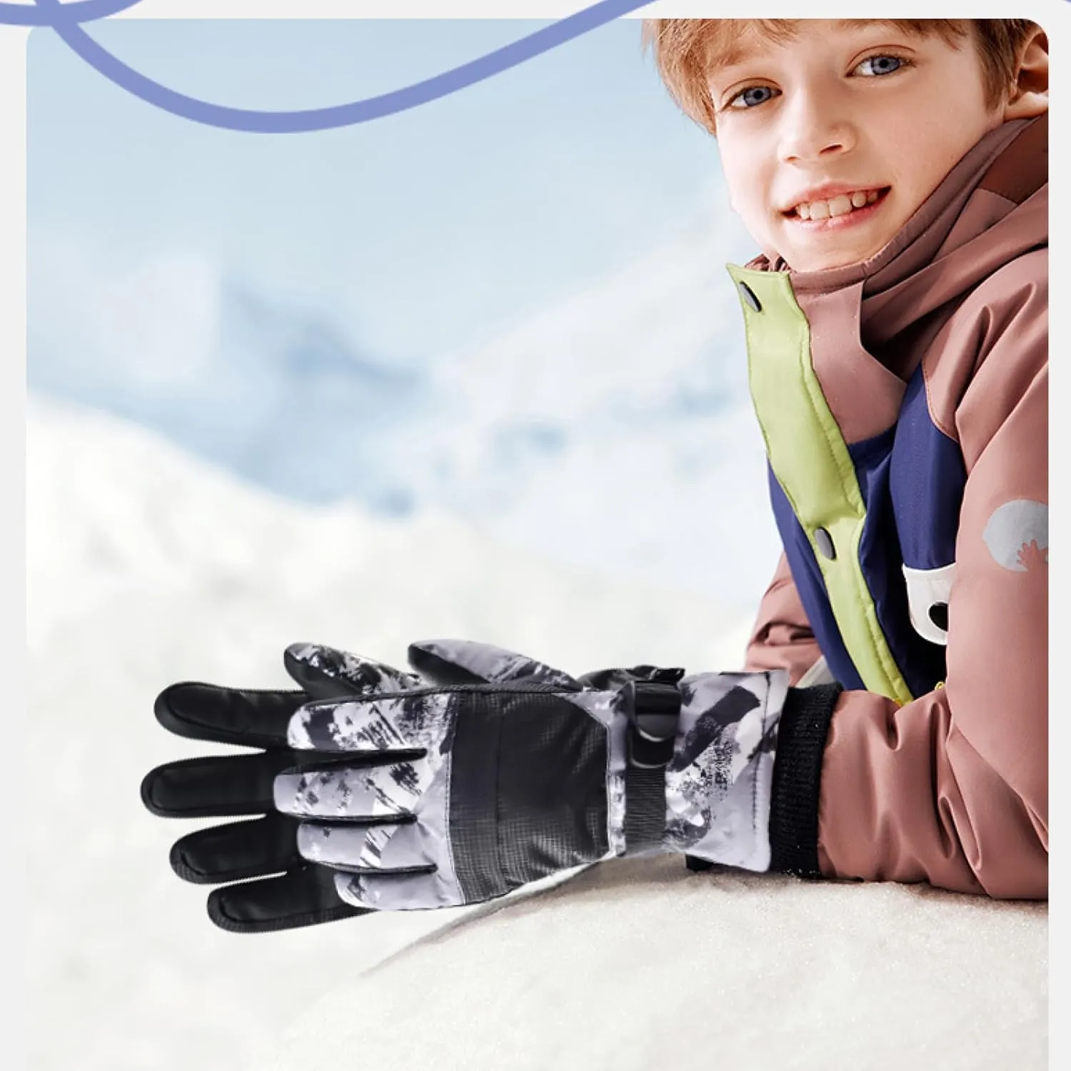 TRIWONDER Kids Ski Snow Gloves Winter Cold Weather Windproof Warm Snowboard Sport Mittens for Boys Girls