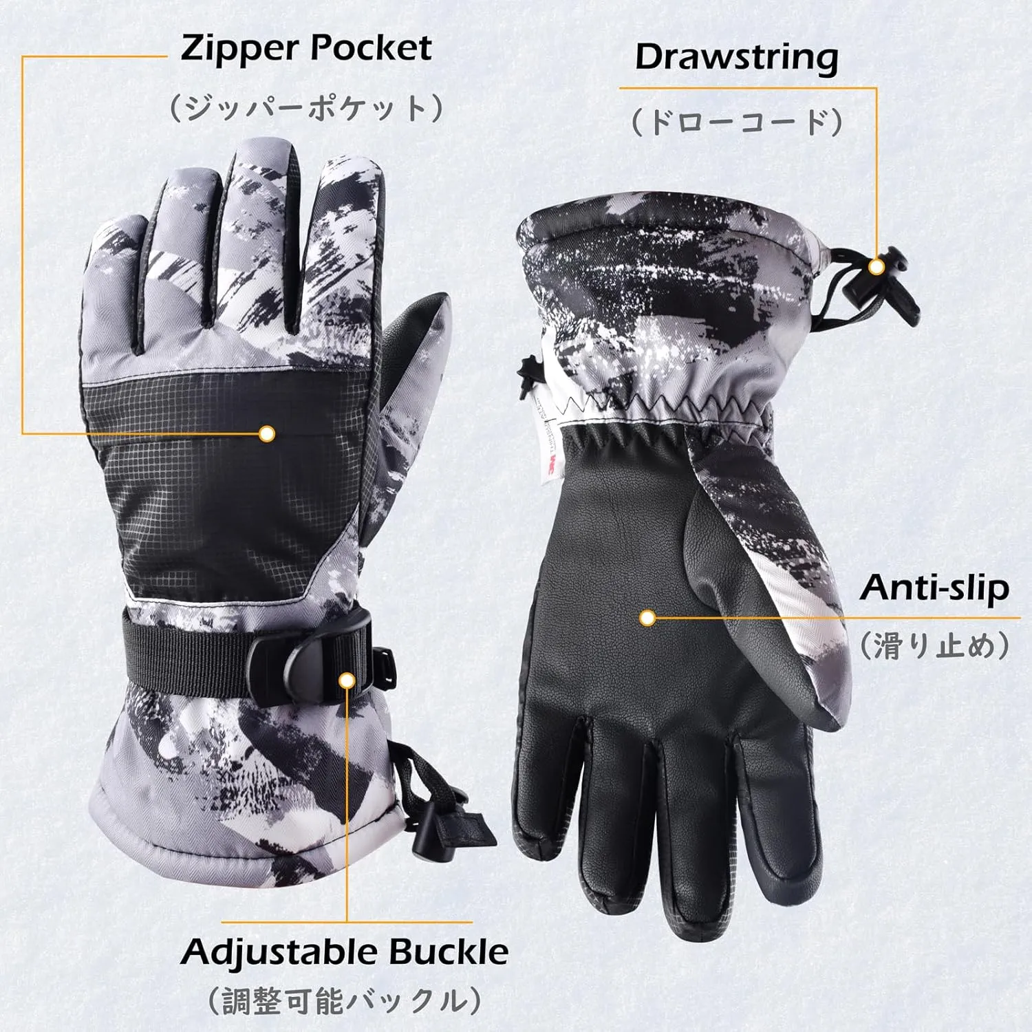 TRIWONDER Kids Ski Snow Gloves Winter Cold Weather Windproof Warm Snowboard Sport Mittens for Boys Girls