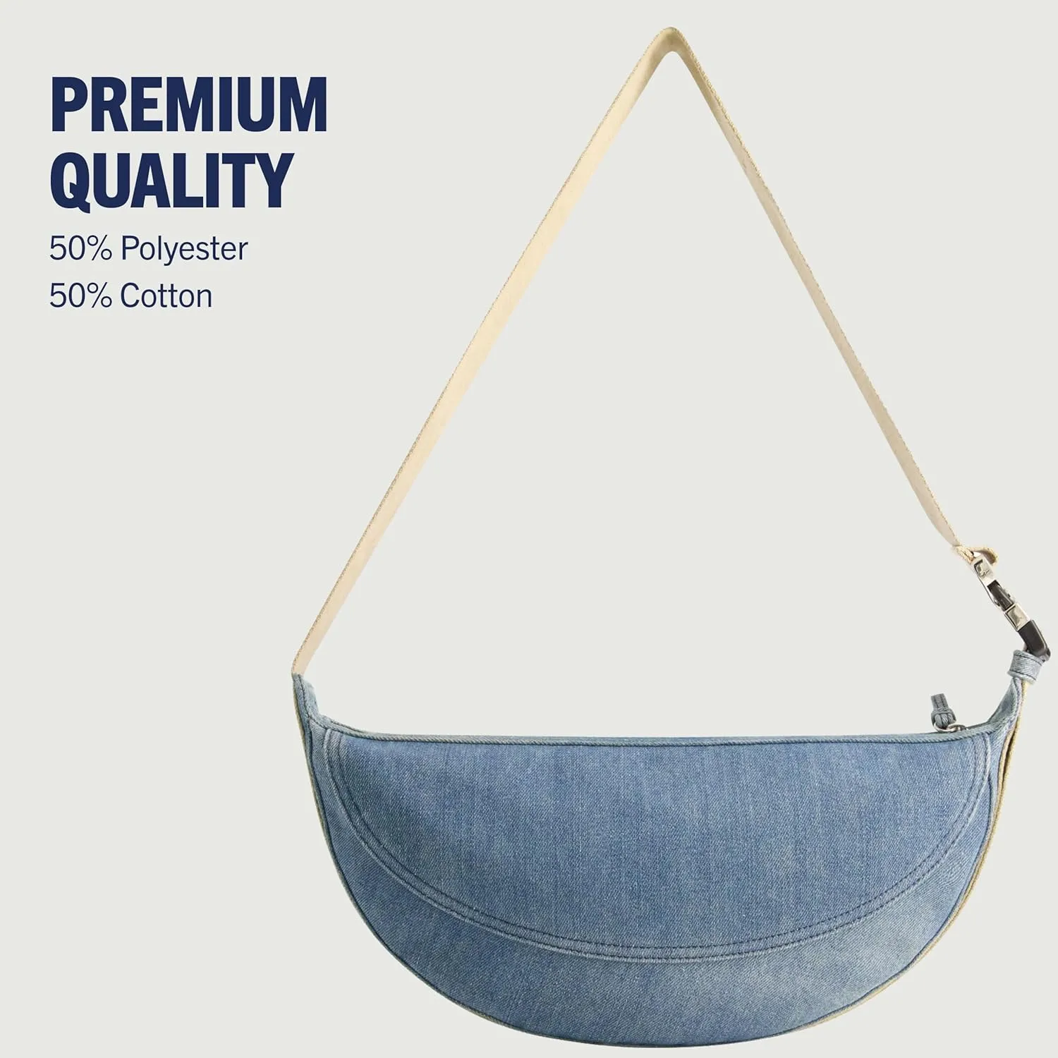 True Religion Women's Shoulder Bag Purse, Washed Denim Medium Hobo Handbag with Adjustable Strap