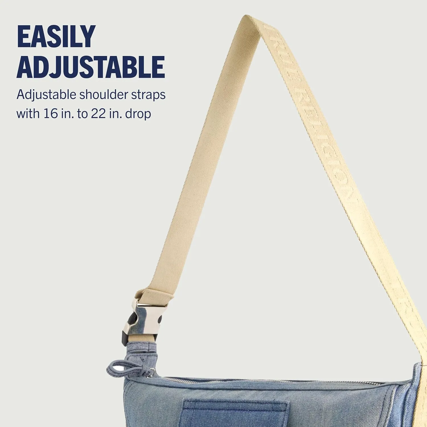 True Religion Women's Shoulder Bag Purse, Washed Denim Medium Hobo Handbag with Adjustable Strap
