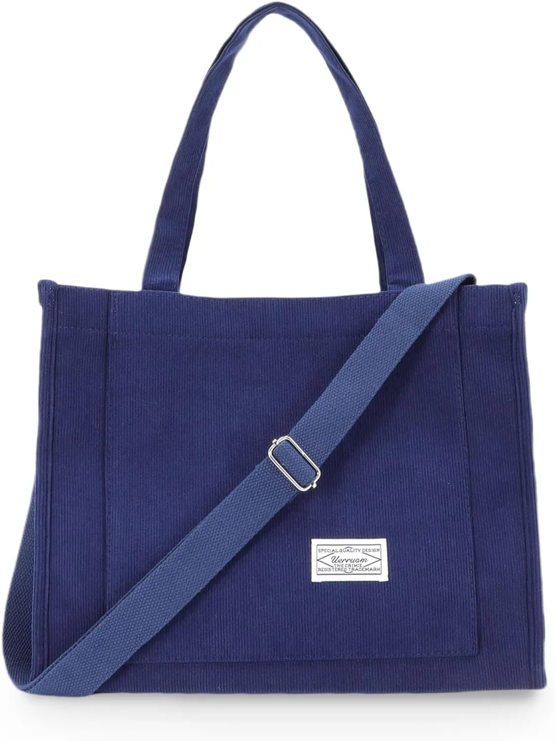 UERRUAM Corduroy Tote Bag for Women Work Crossbody Purse for Everyday,College,Travel,Lightweight Handbag Adjustable Strap