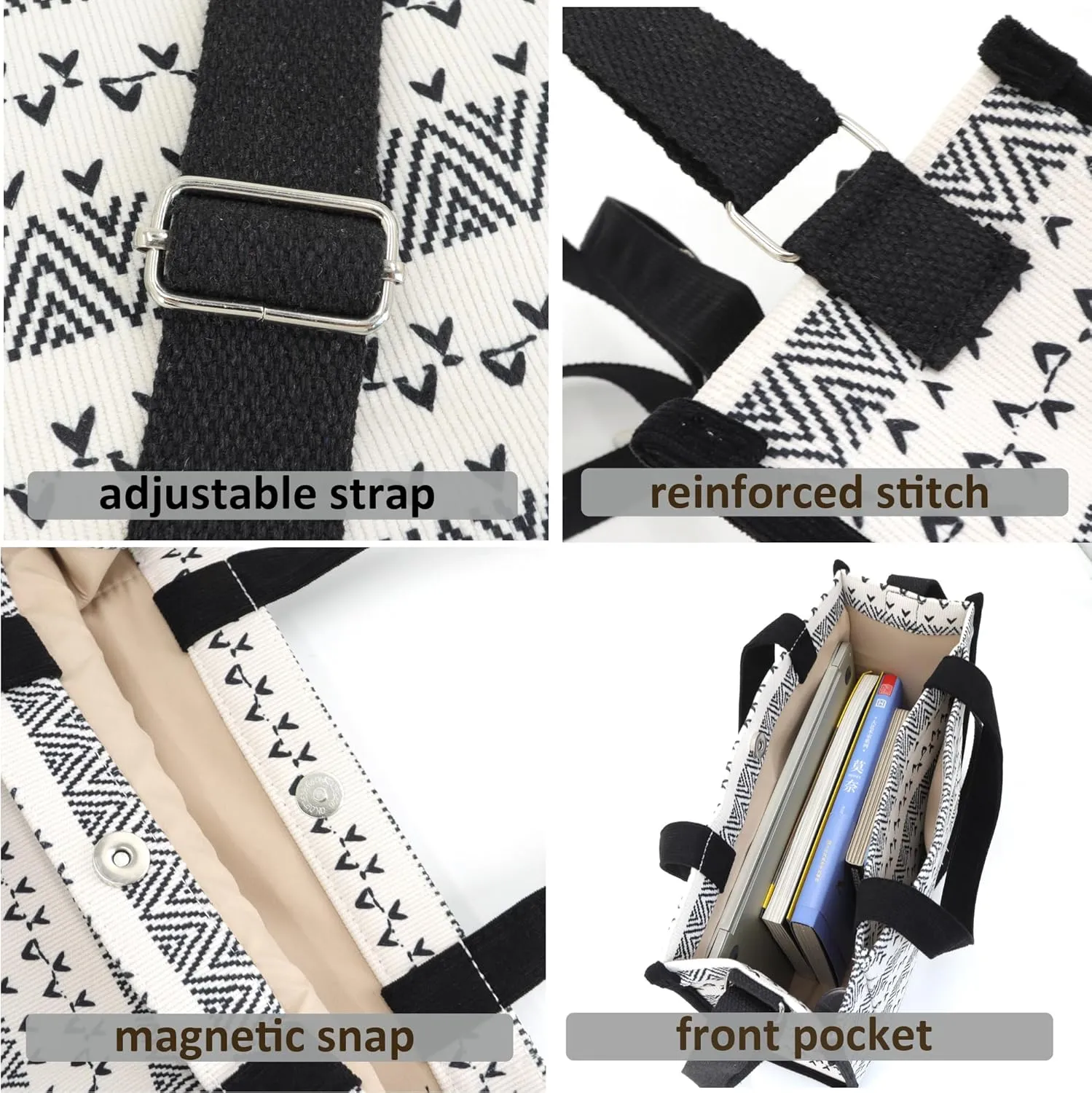 UERRUAM Corduroy Tote Bag for Women Work Crossbody Purse for Everyday,College,Travel,Lightweight Handbag Adjustable Strap
