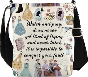 UJIMS Little Inspired Women Book Merch Women Bookish Crossbody Bag for Book Lovers Bookworm Literature Gift