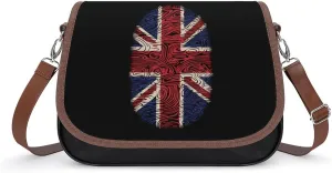 UK Flag Thumb Print Britain Women's PU Leather Purses Crossbody Shoulder Bag Messenger Bag