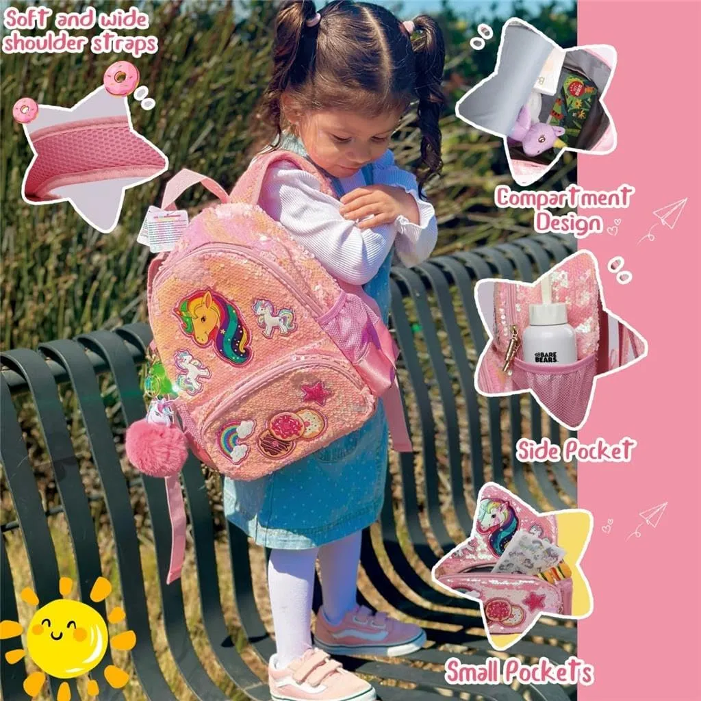 Unicorn Sequins Backpack for Girls,Toddler Kids Schoolbag,Bookbag for Kindergarten Elementary,Gift for Birthday Xmas.