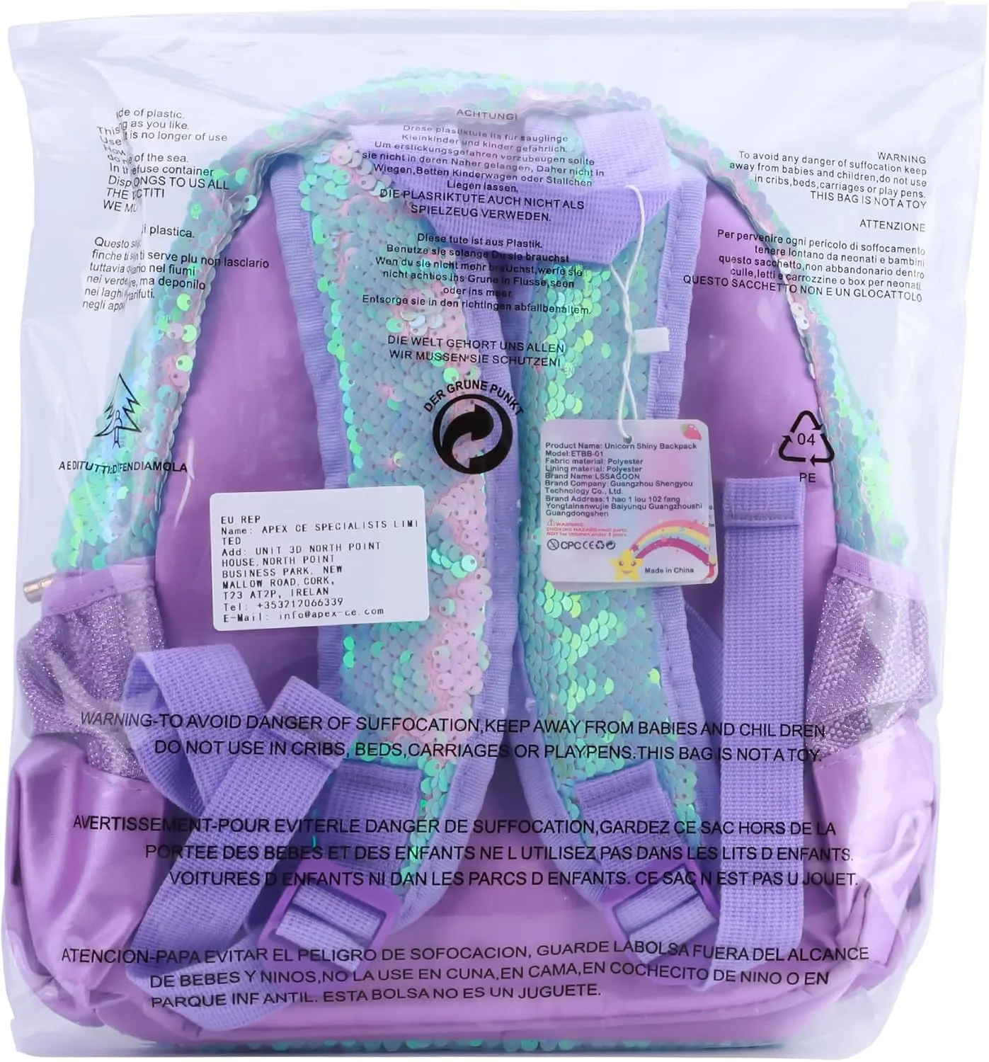 Unicorn Sequins Backpack for Girls,Toddler Kids Schoolbag,Bookbag for Kindergarten Elementary,Gift for Birthday Xmas.