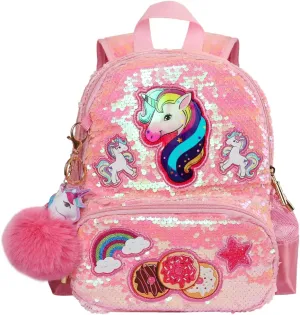 Unicorn Sequins Backpack for Girls,Toddler Kids Schoolbag,Bookbag for Kindergarten Elementary,Gift for Birthday Xmas.