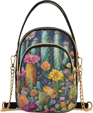 Unique Flowers Vintage trendy small crossbody bags for women with multi pockets hand bag for women for running