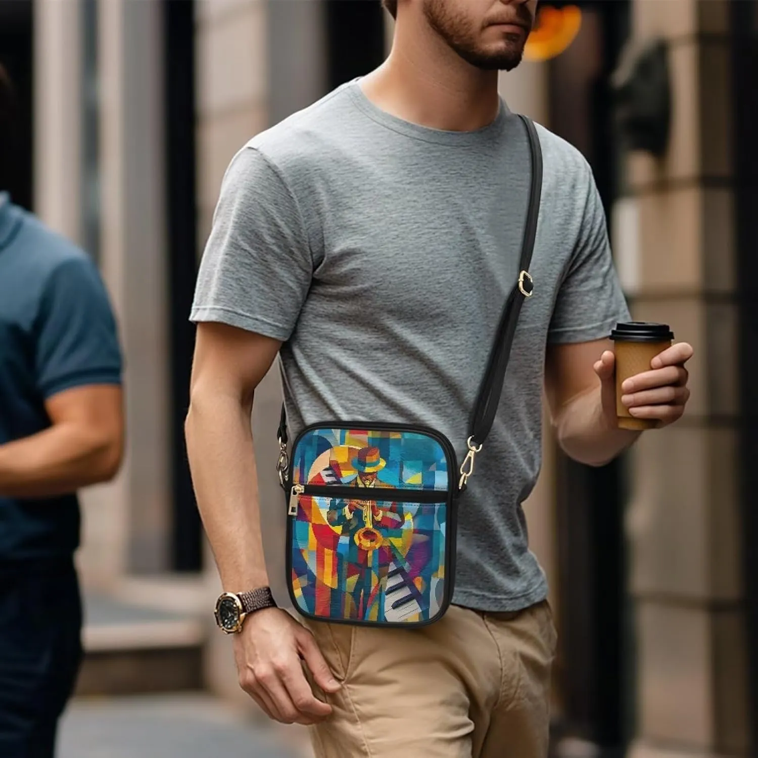 Unisex Leather Purse, Handbag Portable Crossbody Bag with Inside Card Slots Fashion Prints for Easter & Daily Uses