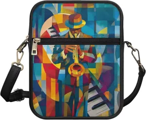 Unisex Leather Purse, Handbag Portable Crossbody Bag with Inside Card Slots Fashion Prints for Easter & Daily Uses