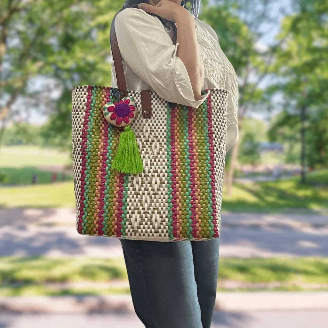 Upcycled Handwoven MD Tejana Tote - Marcela