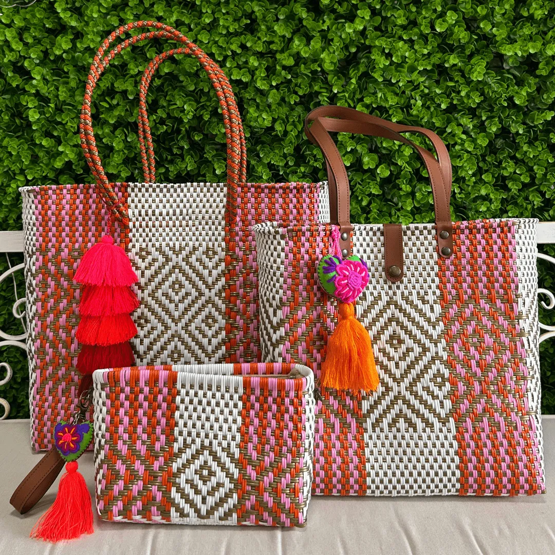 Upcycled Handwoven MD Tejana Tote - Rosalia