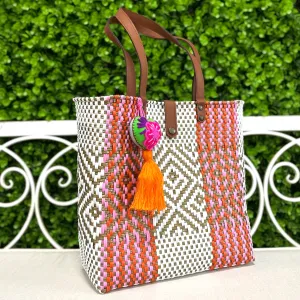 Upcycled Handwoven MD Tejana Tote - Rosalia