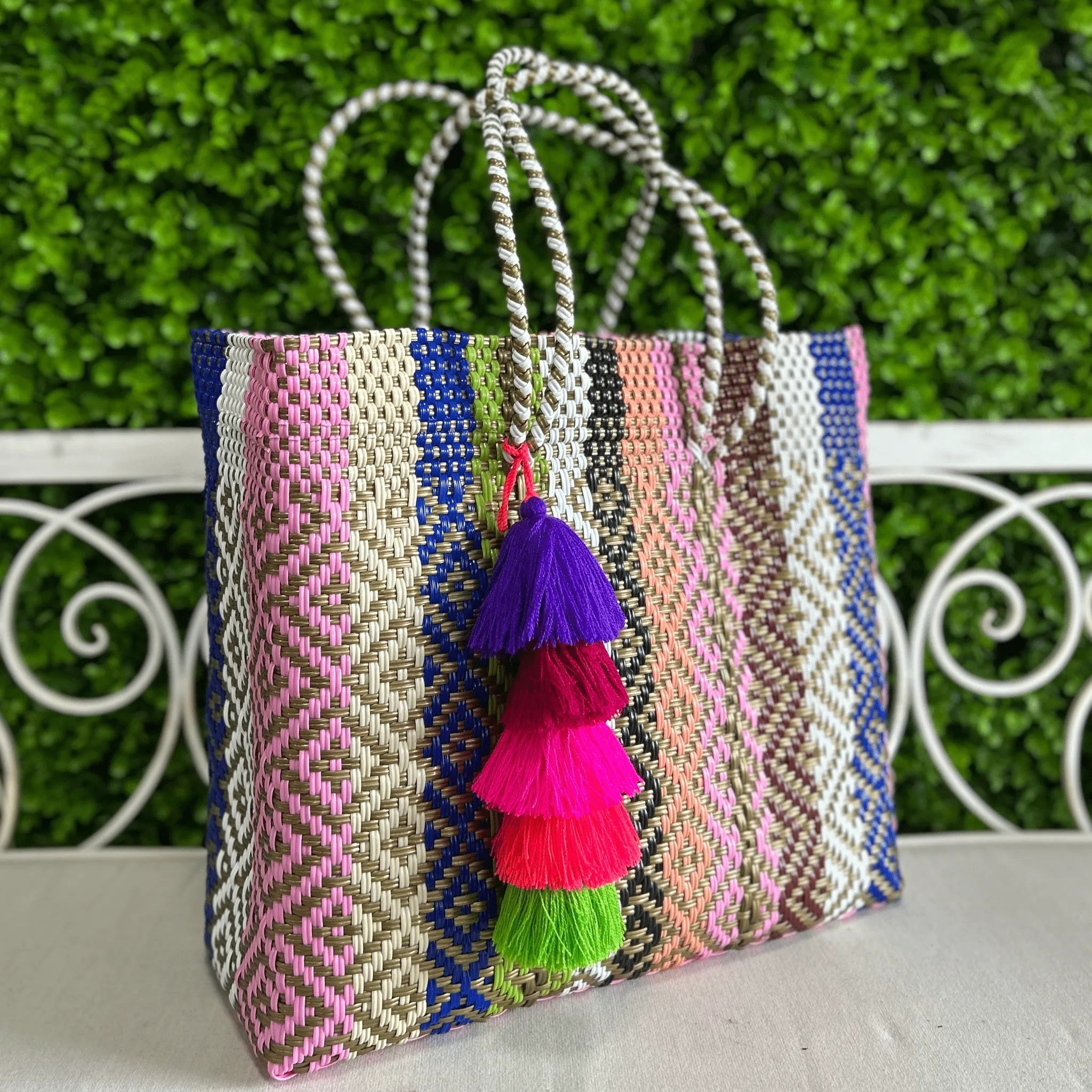 Upcycled Handwoven XL Tote - Amanda